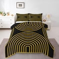 thumbnail image 1 of Homewish Black Gold Circle Full Size Comforter Sets,Mid Century Abstract Bedding Comforter Set,Black Reversible,3 Pieces,1 Comforter and 2 Pillowcases, 1 of 7