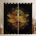 thumbnail image 1 of Homewish Black Gold Dragonfly Blackout Curtains Set of 2 (52x84 Each), Hippie Western Damask Window Curtains, Vintage Mandala Style Curtains and Drapes, Curtains Blackout Home Decor, 1 of 6