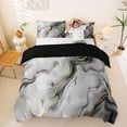 thumbnail image 1 of Homewish Black Gold Marble Duvet Cover Queen,Classic Contemporary Queen Bedding,Black Reversible,3pcs,1 Duvet Cover and 2 Pillowcases, 1 of 6