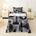 thumbnail image 1 of Homewish Black Gray Geometric Twin Sheets,Abstract Aesthetic Bedding,3-Piece,1 Fitted Sheet and 1 Pillowcase, 1 of 6