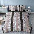 thumbnail image 1 of Homewish Black Gray Stripe King Bedding for Girls, Glitter Stars King Bed in a Bag, Black Reversible, 7 Pieces, 1 of 7