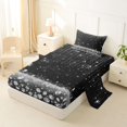 thumbnail image 1 of Homewish Black Gray Twin Sheets, Diamonds Sequins Print Bedding for Girls, 3 Pieces (1 Flat Sheet, 1 Fitted Sheet and 1 Pillowcase), 1 of 6