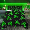 thumbnail image 1 of Homewish Black Green Motorcycle Bedding Comforter Set, Fashion Graffiti Art Twin Comforter Sets, Teens Kids Boys Girls Reversible Bedding Set, Breathable Home Decor, 2pcs, 1 of 8