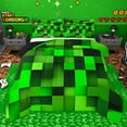 thumbnail image 1 of Homewish Black Green Plaid 2pcs Bedding Comforter Set For Female Men Adults,Abstract Geometric Buffalo Twin Comforter Sets,Futuristic Cubes Breathable Bedding Set,Microfiber Bedroom Decor,Reversible, 1 of 8