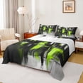 thumbnail image 1 of Homewish Black Green Watercolor Twin Sheet Sets for Adult, Modern Neutral Artwork Twin Fitted Sheet, Chic Stripes Ombre Flat Sheet, Super Cozy Room Decor, 3pcs, 1 of 7