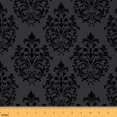 thumbnail image 1 of Homewish Black Grey Damask Fabric by the Yard 2 Yards, Tribal Mandala Flower Floral Sewing Fabric, Teens Adult Female Fabric for Sewing, Luxury Bedroom Decor, 1 of 6