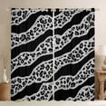 thumbnail image 1 of Homewish Black Grey Leopard Print Curtains Pack of 2 (42x84 Each) for Female, Fashion Lines Stripes Curtains Blackout, Modern Abstract Ombre Bedroom Curtains, Living Room Curtains Decor, 1 of 6