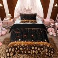 thumbnail image 1 of Homewish Black Orange Twin Comforter Sets, Diamonds Sequins Print Bedding Set for Girls, Black Reversible, 2pcs 1 Comforter and 1 Pillowcase, 1 of 6