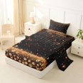 thumbnail image 1 of Homewish Black Orange Twin Sheets, Diamonds Sequins Print Bedding for Girls, 3pcs (1 Flat Sheet, 1 Fitted Sheet and 1 Pillowcase), 1 of 6