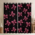 thumbnail image 1 of Homewish Black Pink Bowknot Black Out Curtains for Kids, Kawaii Princess Ribbon Curtains Pack of 2 (42x63 Each), Cute Cartoon Bedroom Curtains, Living Room Curtains Decor, 1 of 6