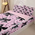 thumbnail image 1 of Homewish Black Pink Polkadots Bow Zipper Twin Comforter Sets with Fitted Sheet and 2 Pillowcases for Girls, Dreamy Princess Zipper Bedding Set, Pink Reversible, 4-Piece, 1 of 6