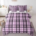 thumbnail image 1 of Homewish Black Plum Buffalo Bedding Comforter Set 7pcs for Teens, Chic Checkered Square Queen Bedding Sets, Modern Fashion Reversible Queen Sheet Sets, Breathable Home Decor, 1 of 7