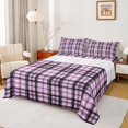 thumbnail image 1 of Homewish Black Plum Buffalo Full Size Sheets for Teens, Chic Checkered Square Bed Sheets, Modern Fashion Sheet Sets, Breathable Home Decor, 4-Piece, 1 of 7