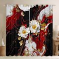 thumbnail image 1 of Homewish Black Red Marble Floral Curtains Pack of 2 (42x84 Each), Modern Artwork Curtains Blackout, Chic Abstract Mabrbling Bedroom Curtains, Curtains and Drapes Decor, 1 of 6