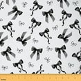 thumbnail image 1 of Homewish Black Ribbon Bow Fabric by the Yard 1 Yard for Girls, Kawaii Princess Cartoon Room Decor Fabric by the Yard, Cute Bow-tie Sewing Fabric, Luxury Bedroom Decor, 1 of 6