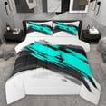 thumbnail image 1 of Homewish Black Teal Splash 2pcs Bedding Comforter Set For Teens Boys Girls,Abstract Graffiti Twin Comforter Sets,Vintage Aesthetic Breathable Bedding Set,Luxury Bedroom Decor,Reversible, 1 of 8