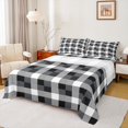 thumbnail image 1 of Homewish Black White Buffalo Full Size Sheets for Teens, Chic Checkered Square Bed Sheets, Modern Fashion Sheet Sets, Breathable Home Decor, 4 Pieces, 1 of 7