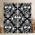 thumbnail image 1 of Homewish Black White Damask Blackout Curtains Set of 2 (52x84 Each), Bohemian Dragon Animal Window Curtains, Tribal Mandala Western Curtains and Drapes, Black Out Curtains Room Decor, 1 of 6