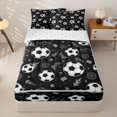 thumbnail image 1 of Homewish Black White Soccer Zipper Twin Comforter Sets with Fitted Sheet and 2 Pillowcases, Sport Zipper Bedding Set for Men and Boys, Reversible, 4 Pieces, 1 of 6