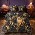thumbnail image 1 of Homewish Black and Gold Full Size Bedding Sets, Hippie Sun and Moon Full Size Bed in a Bag, Stars Decor, Black Reversible 7 Pieces, 1 of 7