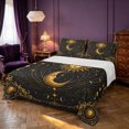 thumbnail image 1 of Homewish Black and Gold Queen Sheets, Sun Moon Stars Queen Sheet Sets, 4pcs, 1 Flat Sheet, 1 Fitted Sheet and 2 Pillowcases, 1 of 6