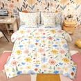 thumbnail image 1 of Homewish Blossoms Flower Floral Bedding Comforter Set 7pcs, Cute Plant Botanical King Bedding Sets, Vintage French Fashion Reversible Bed Sheets, Ultra Soft Bedroom Decor, 1 of 7