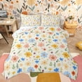 thumbnail image 1 of Homewish Blossoms Flower Floral Queen Comforter Set, Cute Plant Botanical Bedding Sets, Vintage French Fashion Reversible Bedding Comforter Set, Ultra Soft Bedroom Decor, 3pcs, 1 of 8