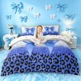 thumbnail image 1 of Homewish Blue Bow Duvet Cover Queen for Girls, Glitter Ice Cream Drip Queen Bedding, Polka Dots Reversible, 3 Pieces 1 Duvet Cover and 2 Pillowcases, 1 of 6