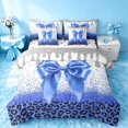 thumbnail image 1 of Homewish Blue Bow King Bedding for Girls, Glitter Ice Cream Drip King Bed in a Bag, Polka Dots Reversible, 7-Piece, 1 of 7