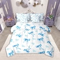thumbnail image 1 of Homewish Blue Bowknot Bowtie Bedding Comforter Set 7pcs for Girls, Princess Bow Knot Queen Bedding Sets, White Blue Queen Sheet Sets, Luxury Bedroom Decor, 1 of 8
