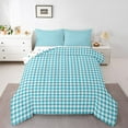 thumbnail image 1 of Homewish Blue Checkerboard Queen Comforter Set,Geometric Plaid Grid Bedding Sets,Modern Minimalism Artistic Bedding Comforter Set For Kids,Breathable Home Decor Reversible,3-Piece, 1 of 8