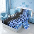 thumbnail image 1 of Homewish Blue Cheetah Print Twin Sheets for Girls, Animal Print Stripe Bedding, 3 Pieces (1 Flat Sheet, 1 Fitted Sheet and 1 Pillowcase), 1 of 6