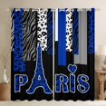 thumbnail image 1 of Homewish Blue Eiffel Tower Blackout Curtains Set of 2 (52x84 Each), Romantic Valentines Day Window Curtains, Chic Leopard Zabra Print Curtains and Drapes, Blackout Curtains Decor, 1 of 6
