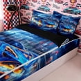 thumbnail image 1 of Homewish Blue Fast Car Zipper Twin Comforter Sets with Fitted Sheet and 2 Pillowcases,Car Theme Zipper Bedding Set for Teens,4-Piece,Black Reversible, 1 of 6