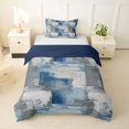 thumbnail image 1 of Homewish Blue Geometric Plaid Twin Duvet Cover,Grunge Aesthetic Twin Bedding,Navy Blue Reversible,2 Pieces,1 Duvet Cover and 1 Pillowcase, 1 of 6