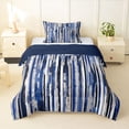 thumbnail image 1 of Homewish Blue Gray Black Twin Comforter Sets,Abstract Brush Strokes Bedding Set,Navy Blue Reversible,2-Piece,1 Comforter and 1 Pillowcase, 1 of 7