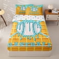 thumbnail image 1 of Homewish Blue Ice Cream Drip Zipper Full Size Comforter Sets with Fitted Sheet and 2 Pillowcases,Girls Baseball Sport Zipper Bedding Set For Kids,Reversible,4 Pieces, 1 of 7