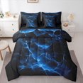thumbnail image 1 of Homewish Blue Lightning 7-Piece Twin Bedding,Aesthetic Geometric Bedding Comforter Set,Black Reversible, 1 of 8