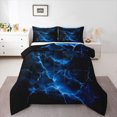 thumbnail image 1 of Homewish Blue Lightning Full Size Comforter Sets,Aesthetic Geometric Bedding Comforter Set,Black Reversible,3 Pieces,1 Comforter and 2 Pillowcases, 1 of 7