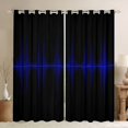 thumbnail image 1 of Homewish Blue Neon Stripes Kitchen Curtains,Modern Abstract Geometric Black Out Curtains Pack of 2 (42x63 Each), 1 of 6