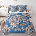 thumbnail image 1 of Homewish Blue Paisley Print Twin Bedding Sets 7-Piece for Adult, Vintage Damask Flower Bedding Comforter Set, Southwestern Theme Reversible Sheet Sets, Microfiber Bedroom Decor, 1 of 7