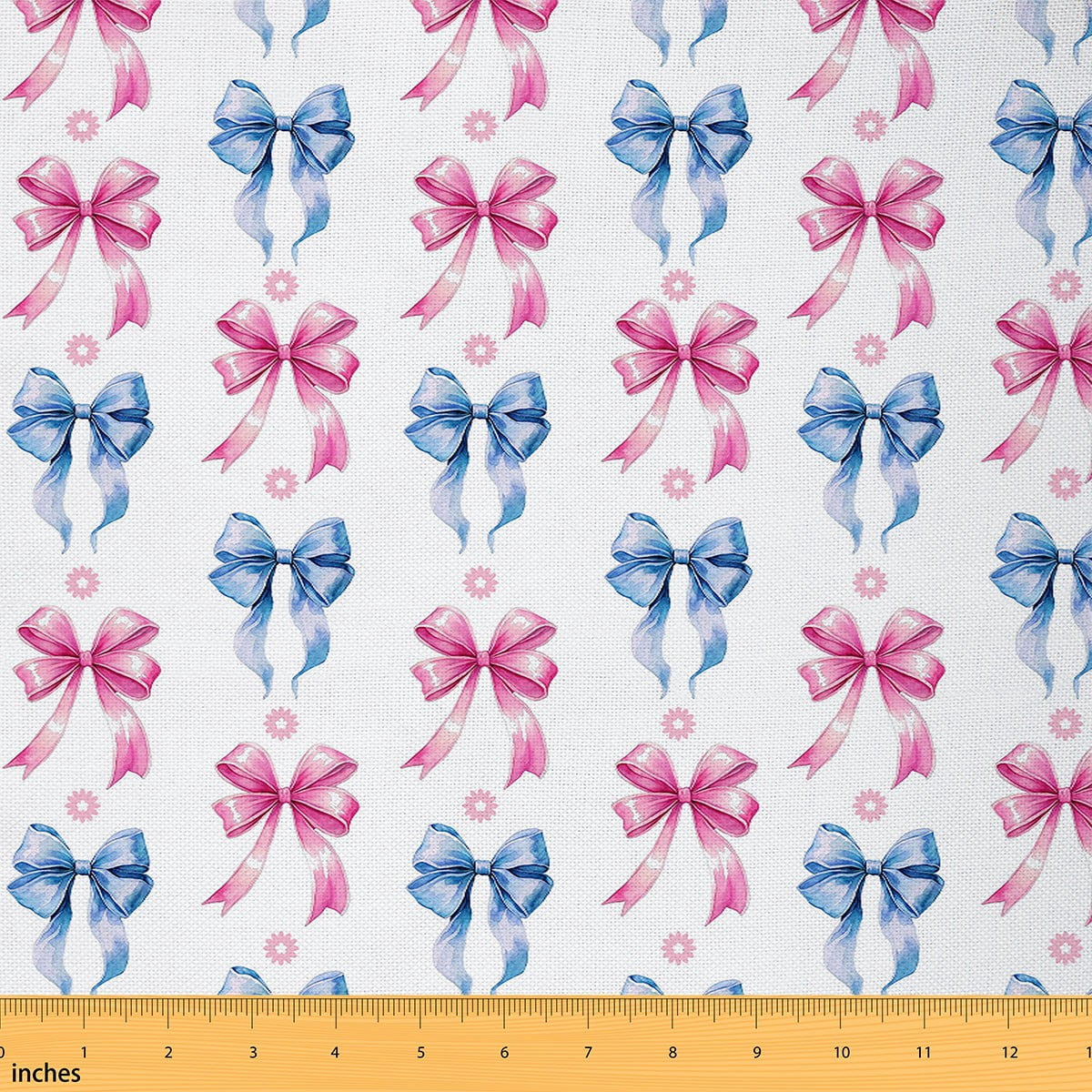 Homewish Blue Pink Ribbon Fabric by the Yard 1 Yard, Fairy Tale ...