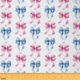 thumbnail image 1 of Homewish Blue Pink Ribbon Fabric by the Yard 2 Yards, Fairy Tale Princess Sewing Fabric, Kawaii Cartoon Floral Fabric for Sewing, Luxury Bedroom Decor, 1 of 6
