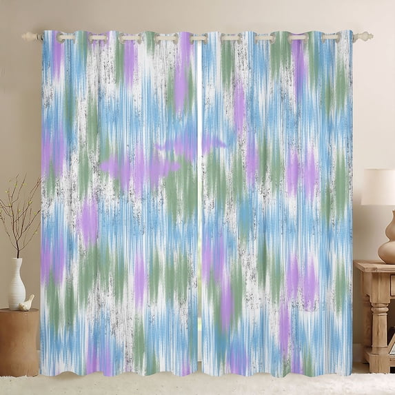 Homewish Blue Purple Gradient Blackout Curtains Set of 2 (52x84 Each),Classic Contemporary Curtain