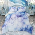 thumbnail image 1 of Homewish Blue Purple Marbling Bedding Comforter Set for Women, Chic Abstract Ombre Twin Comforter Sets, Fashion Artwork Style Reversible Bedding Set, Microfiber Bedroom Decor, 2-Piece, 1 of 8