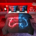 thumbnail image 1 of Homewish Blue Red Gamepad Bedding Comforter Set 7pcs for Boys, Futuristic Game Console Queen Bedding Sets, Nature Lightning Reversible Queen Sheet Sets, Lightweight Room Decor, 1 of 7