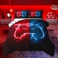 thumbnail image 1 of Homewish Blue Red Gamepad Bedding Comforter Set for Boys, Futuristic Game Console Twin Comforter Sets, Nature Lightning Reversible Bedding Set, Lightweight Room Decor, 2-Piece, 1 of 8