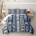 thumbnail image 1 of Homewish Blue Retro Boho Rhombus Quilt Full,Bohemian Exotic Style Full Bedspread Sets,3 Pieces, 1 of 7
