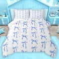 thumbnail image 1 of Homewish Blue Ribbon Bow Bedding Comforter Set 2pcs for Boys Girls,Stars Polka Dots Print Twin Comforter Sets Microfiber,Dreamy Princess Breathable Bedding Set,Lightweight Room Decor,Reversible, 1 of 8