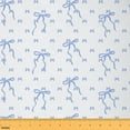 thumbnail image 1 of Homewish Blue Ribbon Bow Fabric by the Yard 2 Yards for Girls, Kawaii Princess Cartoon Sewing Fabric, Cute Bow-tie Fabric for Sewing, Luxury Bedroom Decor, 1 of 6